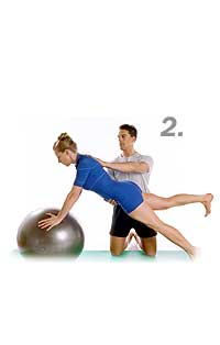 Leg Front Pull with Swiss Exercise Ball